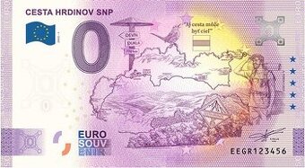 0 euro suvenirova zberatelska bankovka Cesta hrdinov SNP