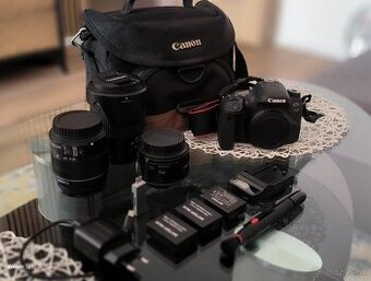 Canon 77D s príslušenstvom