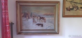 Stary obraz s polovnickou tematikou