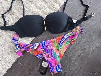 Dvojdielne plavky brazílky. S/36. Fialová + čierna