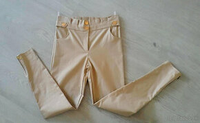 Béžové kožené nohavice BY ME v.L