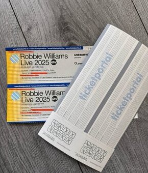 ROBBIE WILLIAMS- Praha - papierové vstupenky s hologramom