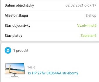 HP 27FW 3KS64AA STRIEBORNÝ MONITOR