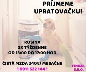 Hľadáme upratovačku Žilina - Rosina