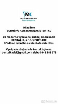 Zubný asistent / asistentka v Poprade