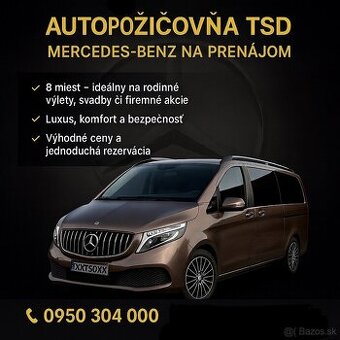Prenájom 8 miestnych vozidiel (minibusov/dodávok)