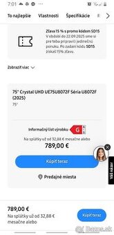 Tv smart novy zabaleny este samsng tv