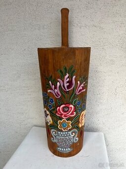 Drevene rucne malovane vedro nadoba