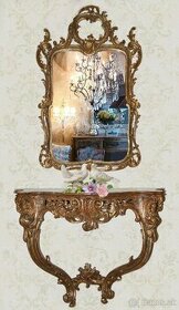 Krásna vyrezávaná konzola so zrkadlom