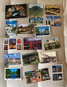 16 pohľadníc: BB, LM, Londýn, Oravský hrad, Vlkolínec