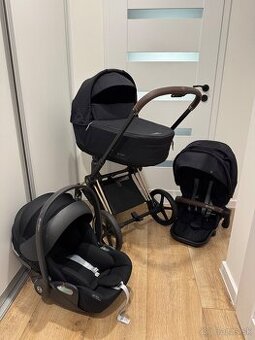 Cybex Priam 3 v 1 Sepia Black – podvozok Chrome Brown 4.0 +