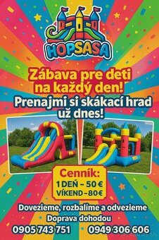 Prenajmem skákacie hrady a šmykalky
