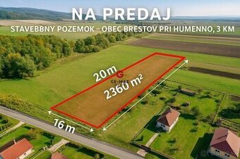 Na predaj stavebný pozemok – obec Brestov pri Humennom, 2360
