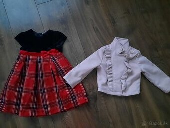 Kabátik a šaty pre dievčatko, veľkosť 86
