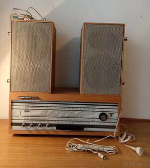 Staré retro rádio Tesla Stereodirigent 538A + reproduktory