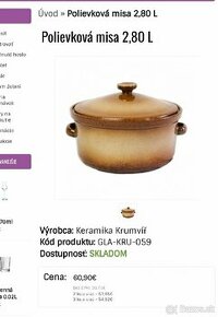Keramická nadoba na polievku zn. Krumiř - 1