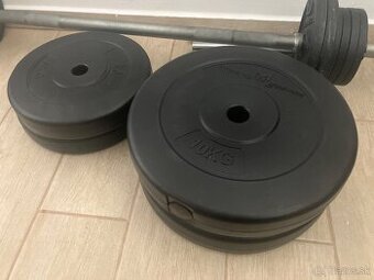 závažie 2x5kg, 2x10kg priemer 25mm uplne nove