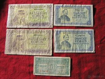 ČESKOSLOVENSKÉ BANKOVKY: LONDÝNSKÁ EMISIA- 1945