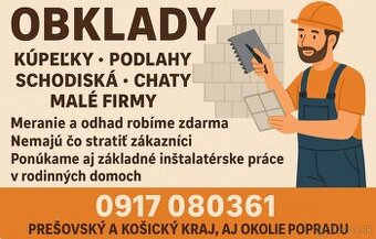 📏 Obklady + inštalatérske a murárske práce