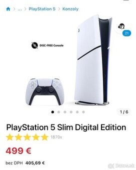 Predám ps5 slim digital