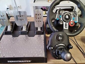 Logitech G29 + Shifter + Thrustmaster T-LCM kompletný set