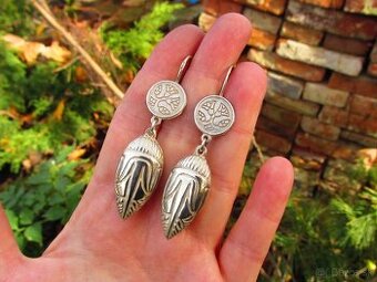 Dámske veľké strieborné náušnice, Ag 925