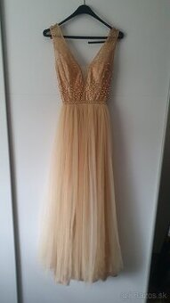 Spoločenske šaty zlaté veľ. 38