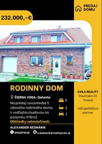 NA PREDAJ: novostavba 5-izb.rodinný dom - Čierna Voda (Galan