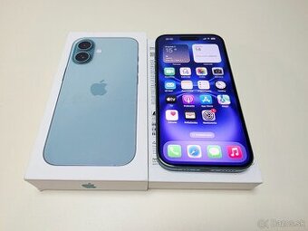 APPLE IPHONE 16 128GB TEAL TOP STAV,ZDRAVIE BATERKY 100%