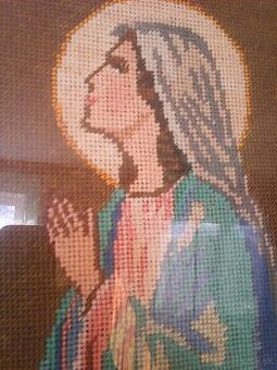 maria matka vysivany obraz gobelin