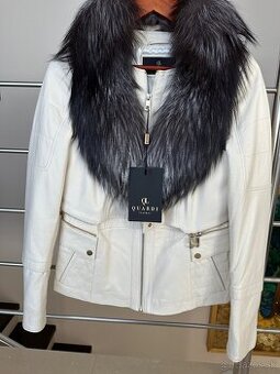 Damske kožené sako s kožušinou.