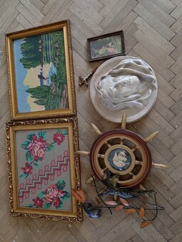 Obraz, vyšívané obrazy, starožitnosti, keramika