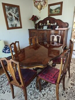 Jedálenský stôl so stoličkami, elegantný Vintage štýl
