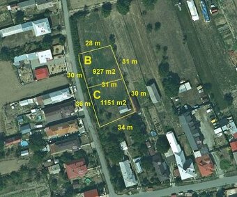 Na predaj stavebné pozemky v obci Žbince, 10 km od Michalovi