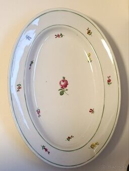 Ručne maľovaná porcelánova starožitná misa