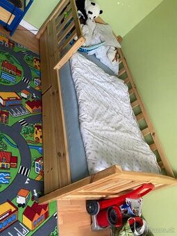 Posteľ 90x200, rošt, šufle na kolieskach - 1