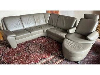 Luxusní rohová kožená sedací souprava, 2971