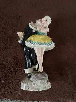 Pierot a Kolombina,37cm,keramika Bechyne