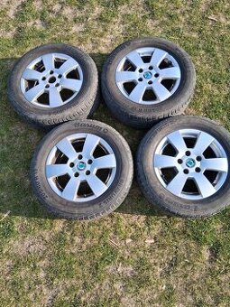 Originálne elektróny Škoda 5x112 R15 + letné pneu (Octavia 2