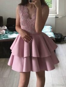Ružové spoločenské šaty XS S M