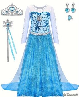 Kostým, šatky s doplnkami pre Elzu nové