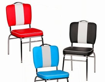 Jedálenské stoličky American diner 50 retro čierna  / červen