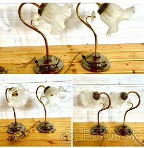 Staré mosazné párové stolní lampy - 1