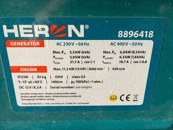 Predám elektrocentralu HERON 8896418