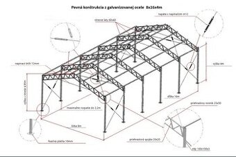 Oceľová pozinkovaná konštrukcia haly šírka 8m