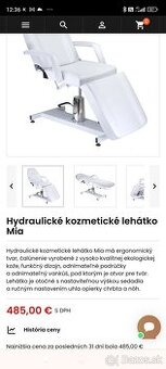 Hydraulické kozmetické lehátko