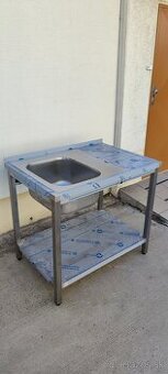 Nerezový gastro umývacie stoly, drez s pracovnou doskou