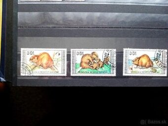 Poštové známky č.423 - Mongolsko - bobry