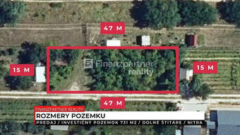 Stavebný pozemok 731 m², Dolné Štitáre, Nitra