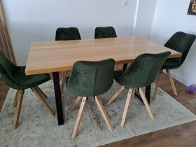 Dubový stol a 6x stolicka